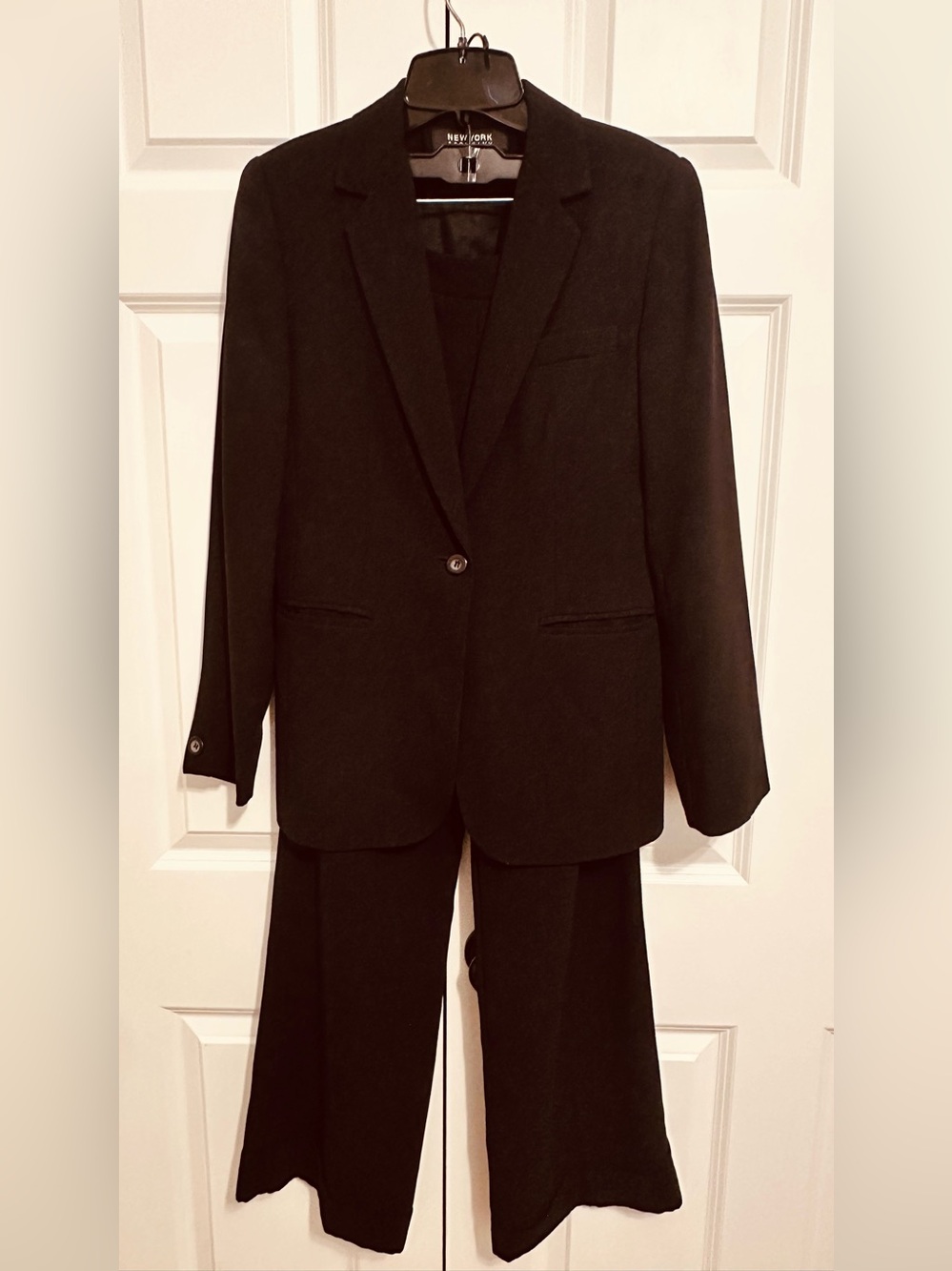 New York & Company Women's Blazer and Trouser Suit- Black
